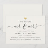 Modern Ivory Future Mr. en Mrs Engagement Party Kaart (Voorkant / Achterkant)