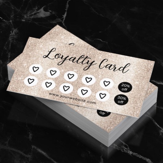 Modern Ivory Glitter Beauty Salon Spa Loyalty
