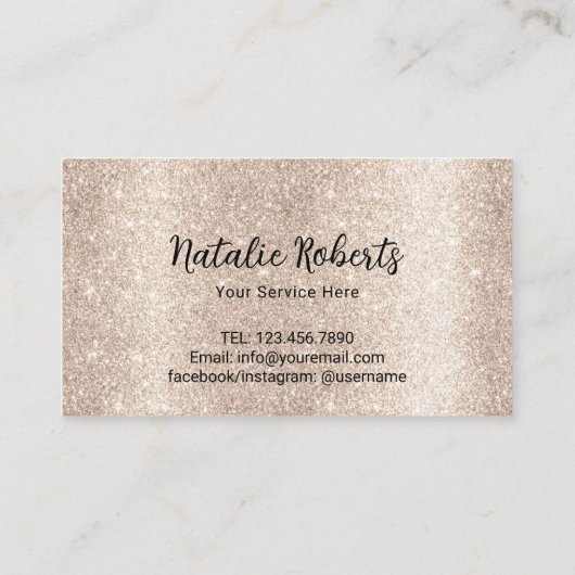 Modern Ivory Glitter Beauty Salon Spa Loyalty (Achterkant)