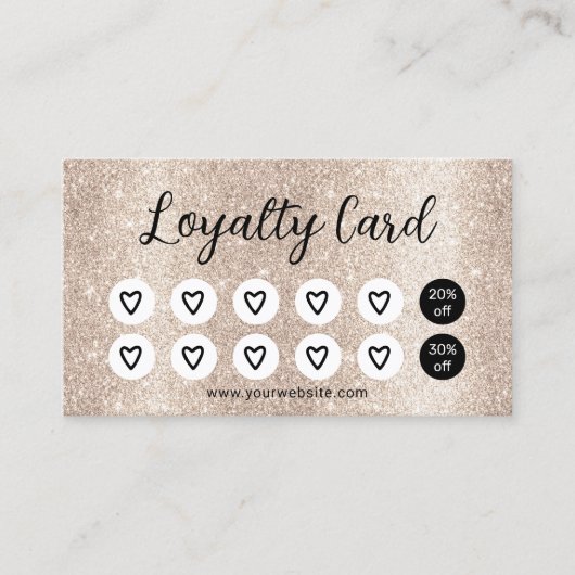 Modern Ivory Glitter Beauty Salon Spa Loyalty (Voorkant)