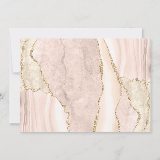 Modern Ivory Gold Agate Wedding Kaart (Achterkant)