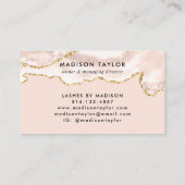 Modern ivory Gold Glitter Marble Agate Monogram Visitekaartje (Achterkant)