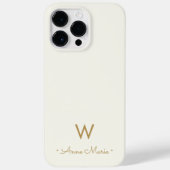 Modern ivory Gold Script Monogram Case-Mate iPhone Case (Achterkant)