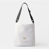 Modern ivory Gold Script Monogram Crossbody Tas (Voorkant)