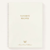 Modern ivory Gold Script Monogram Notitieboek (Voorkant)