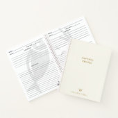 Modern ivory Gold Script Monogram Notitieboek (Binnen)