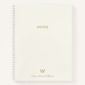 Modern ivory Gold Script Monogram Notitieboek (Voorkant)