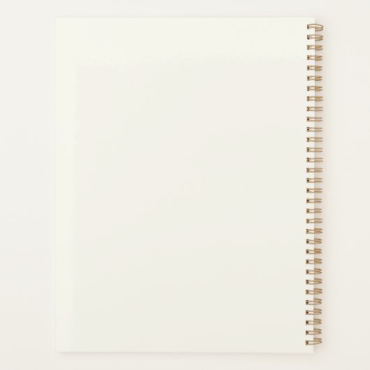 Modern ivory Gold Script Monogram Planner (Achterkant)
