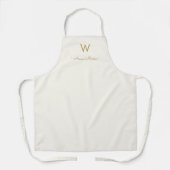 Modern ivory Gold Script Monogram Schort (Voorkant)