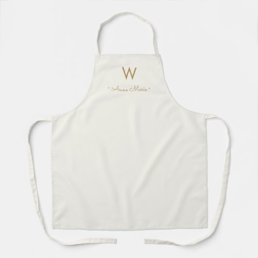 Modern ivory Gold Script Monogram Schort (Voorkant)
