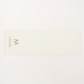 Modern Ivory Gold Script Monogram Yogamat (Voorkant (horizontaal))
