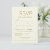 Modern Ivory Gold Wedding RSVP Meal Choice (Staand voorkant)