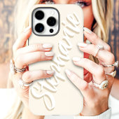 Modern Ivory Minimal Script Naam Hoesje-Mate iPhon Case-Mate iPhone Case