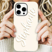 Modern Ivory Minimal Script Naam Hoesje-Mate iPhon Case-Mate iPhone Case