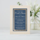 Modern  Ivory Navy Elegant Vrijgezellenfeest Kaart (Staand voorkant)