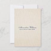 Modern  Ivory Navy Elegant Vrijgezellenfeest Kaart (Achterkant)