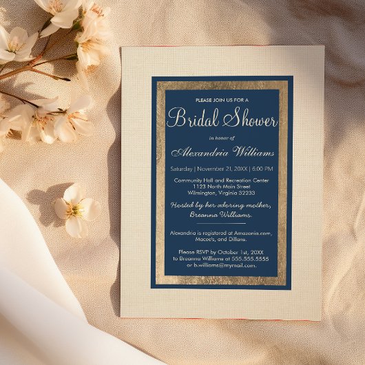 Modern  Ivory Navy Elegant Vrijgezellenfeest Kaart