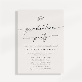 Modern Ivory Non Photo Graduation Party Invitation Kaart