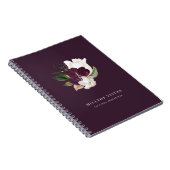 Modern Ivory Paars Floral Bouquet Plum Notitieboek (Rechterzijde)