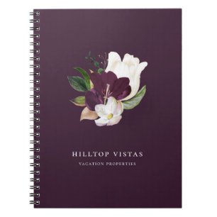 Modern Ivory Paars Floral Bouquet Plum Notitieboek