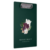 Modern Ivory Plum Floral Bouquet Emerald Klembord (Rechts)