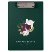 Modern Ivory Plum Floral Bouquet Emerald Klembord (Voorkant)