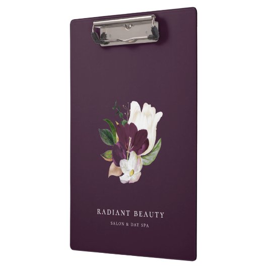 Modern Ivory Plum Floral Bouquet Paars Klembord (Links)