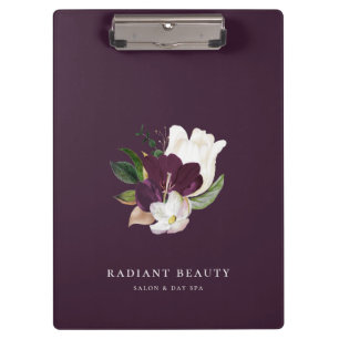 Modern Ivory Plum Floral Bouquet Paars Klembord