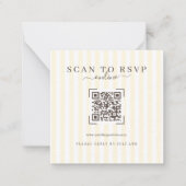 Modern Ivory QR Code Wedding Online RSVP Notitiekaartje (Voorkant)