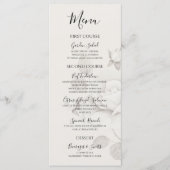 Modern Ivory Roos Bruiloft Plat Menu (Voorkant)
