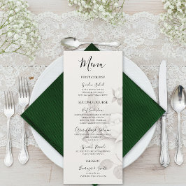 Modern Ivory Roos Bruiloft Plat Menu