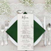 Modern Ivory Rose Wedding Flat Menu