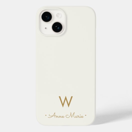 Modern ivory Script-monogram Case-Mate iPhone Case (Achterkant)