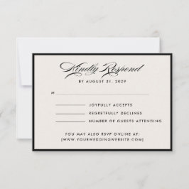 Modern Ivory Script RSVP Card Kaart