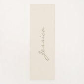 Modern Ivory Simple Minimalist Name Yogamat (Voorkant)