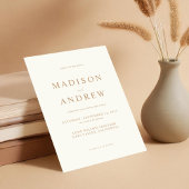 Modern Ivory Tan Elegant Wedding Kaart