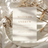 Modern Ivory Tan Elegant Wedding Kaart