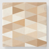 Modern ivory Taupe Grey Tan Brown Triangle Patroon Stenen Onderzetter (Voorkant)