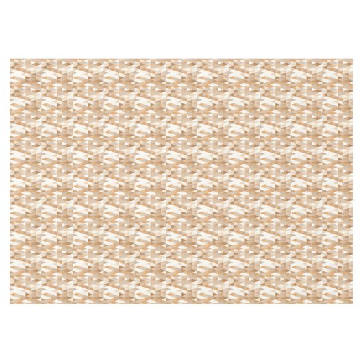 Modern ivory Taupe Grey Tan Brown Triangle Patroon Tafelkleed (Voorkant (Horizontaal))