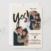 Modern ja manuscript 2 foto's boogend ivoor verlov aankondiging (Voorkant)