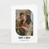 Modern "Jaar in de Review" Photo Collage Christmas Feestdagen Kaart (Voorkant)