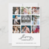 Modern jaar in Review 9 Foto Collage Holiday Card Kaart (Voorkant)