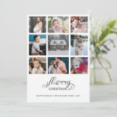 Modern jaar in Review 9 Foto Collage Holiday Card Kaart (Staand voorkant)