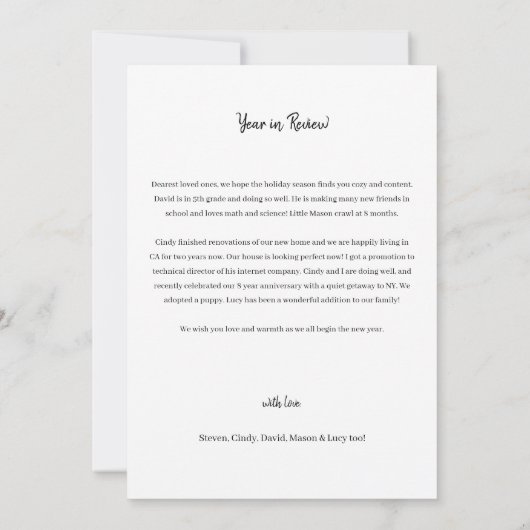 Modern jaar in Review 9 Foto Collage Holiday Card Kaart (Achterkant)