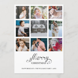 Modern jaar in Review 9 Foto Collage Holiday Card Kaart