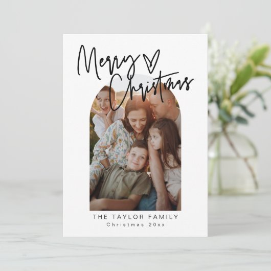 Modern Jaar In Review Foto Kerst Kaart (Staand voorkant)