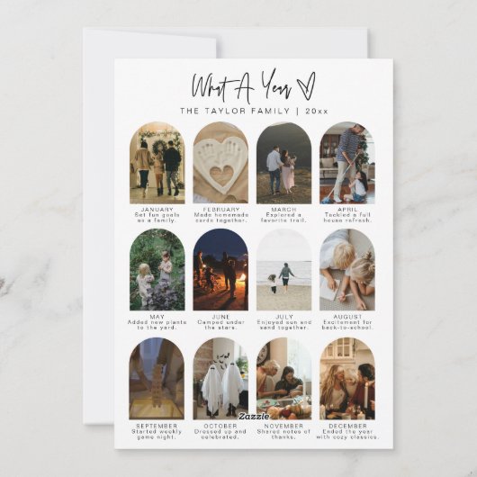 Modern Jaar In Review Foto Kerst Kaart (Achterkant)