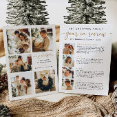 Modern Jaar in Review Kaart Familienieuws Gold Sim