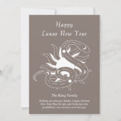 Modern jaar van de slang beige Chinees Nieuwjaar Feestdagenkaart (Voorkant)