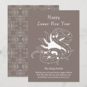 Modern jaar van de slang beige Chinees Nieuwjaar Feestdagenkaart (Voorkant / Achterkant)